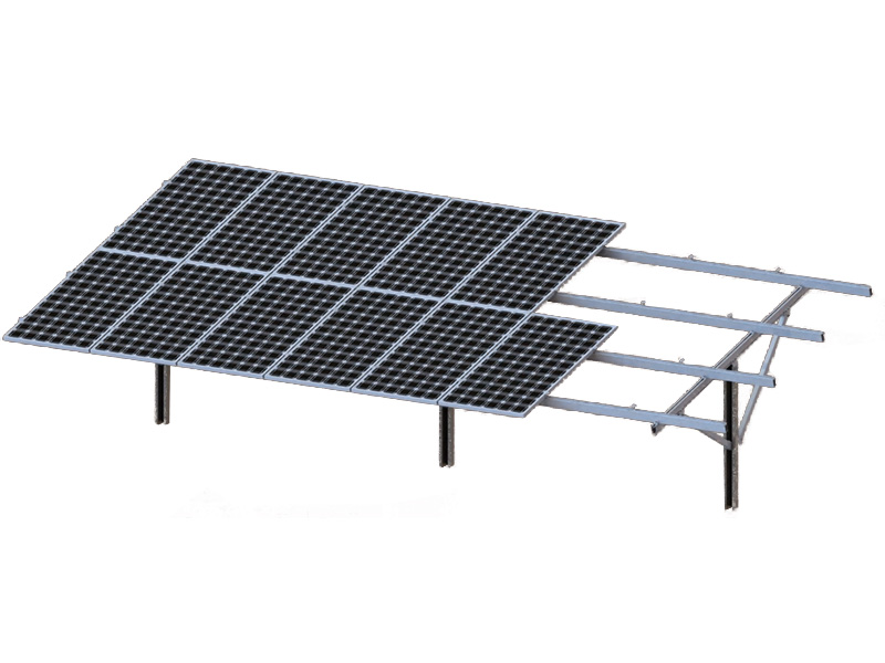 Ramming pile ground mount for uneven terrain with 60m/s wind resistance