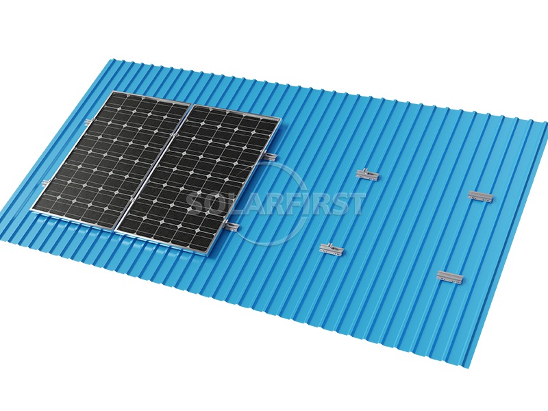 Lightweight solar mounting U-rail for trapezoid roofs with 0.12kN/m² load reduction