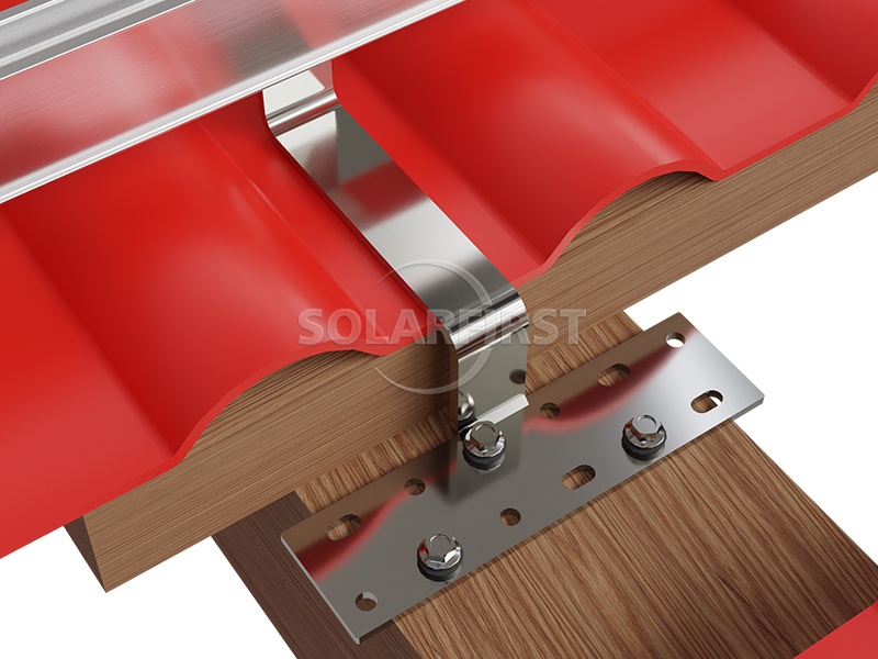Universal tile hooks for imbricate, slate, Spanish tiles without roof penetration