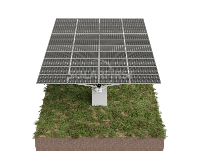 Duo Series Dual Axis Solar Tracker System, increases energy output by up to 40% with intelligent ±120° azimuth and 0-60° elevation adjustment for utility-scale projects.